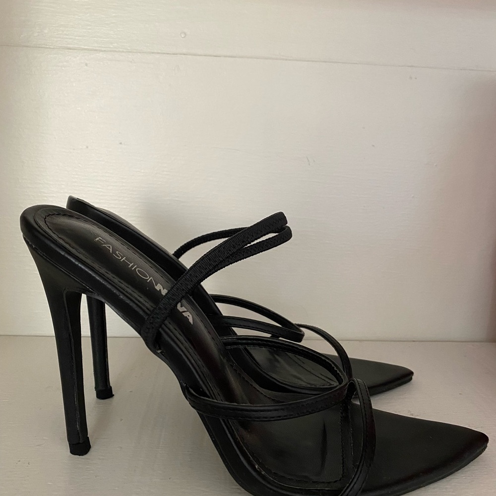 Fashion Nova Strappy Black Heels